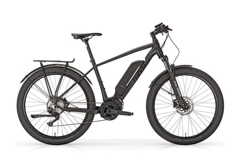 MBM Metis Black Electric Mountain Bike MTB with Mudguards and Rack eMTB Bike In Style