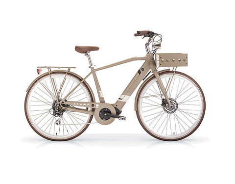 MBM Rambla Gents Crossbar Electric Bike ebike Bike In Style Coffee Brown